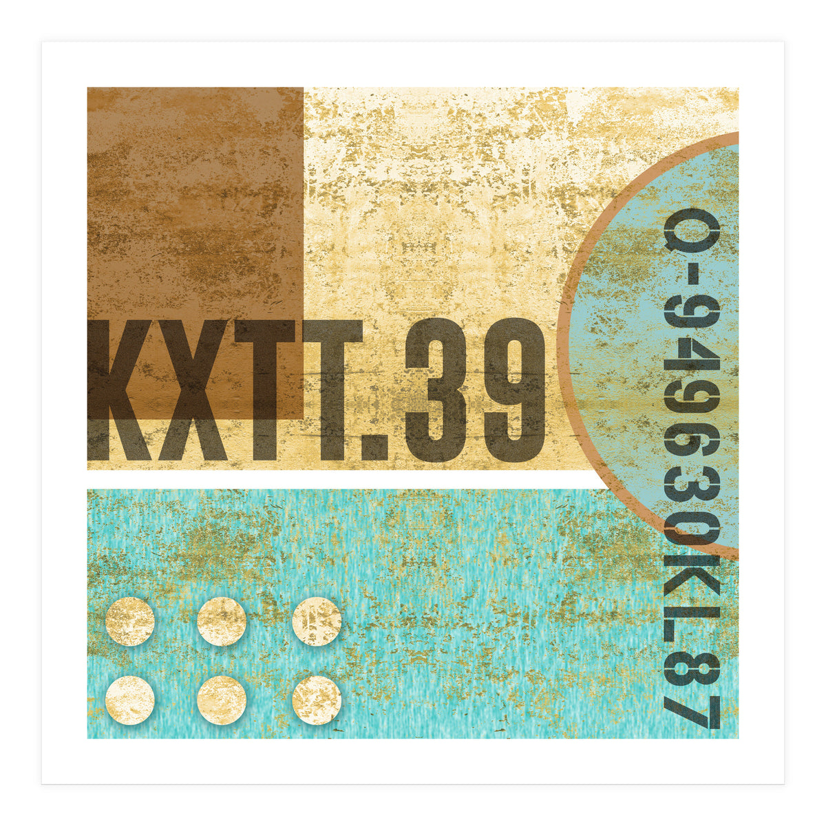 Abstract Industrial Sand And Blue (Print Only)