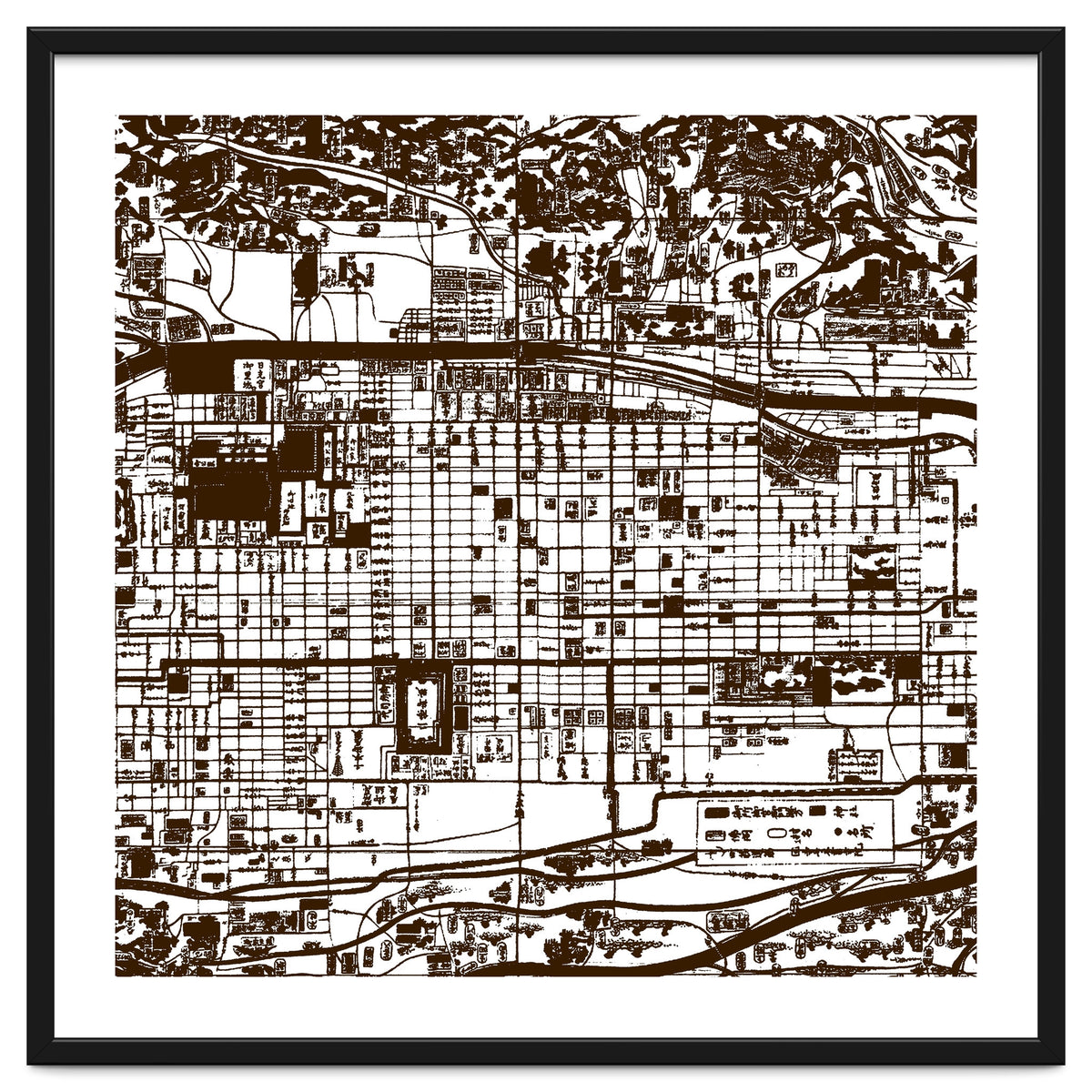 Antique Oriental Town Map