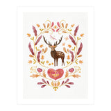 Floral Stag | Earthy Colours (Print Only) thumbnail