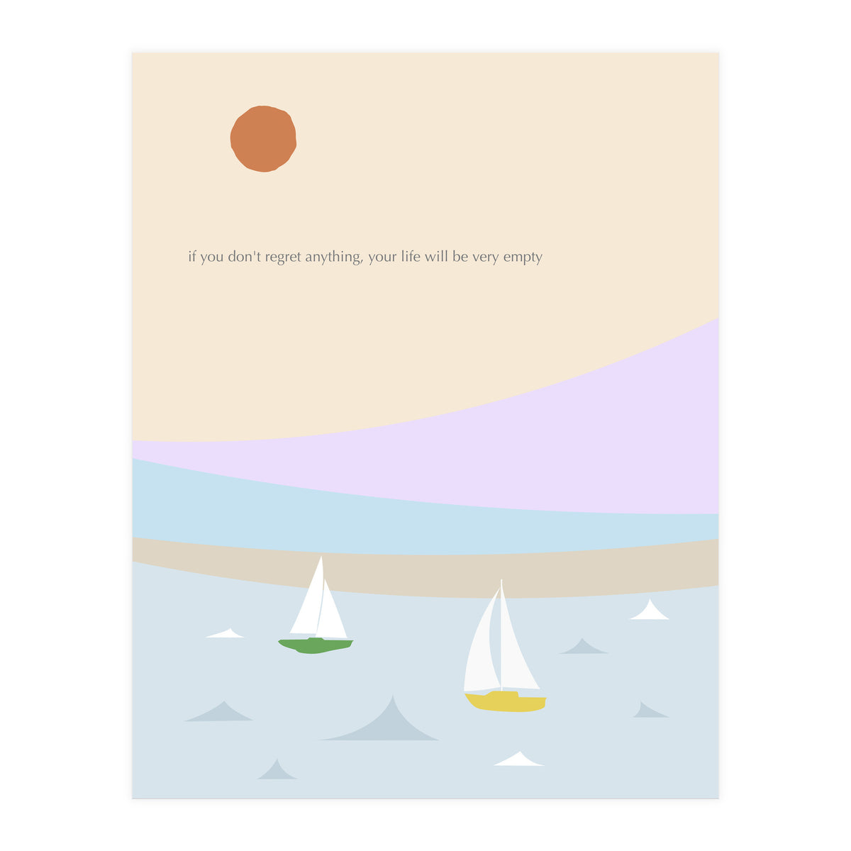 sailboat in the sunset ocean (Print Only)