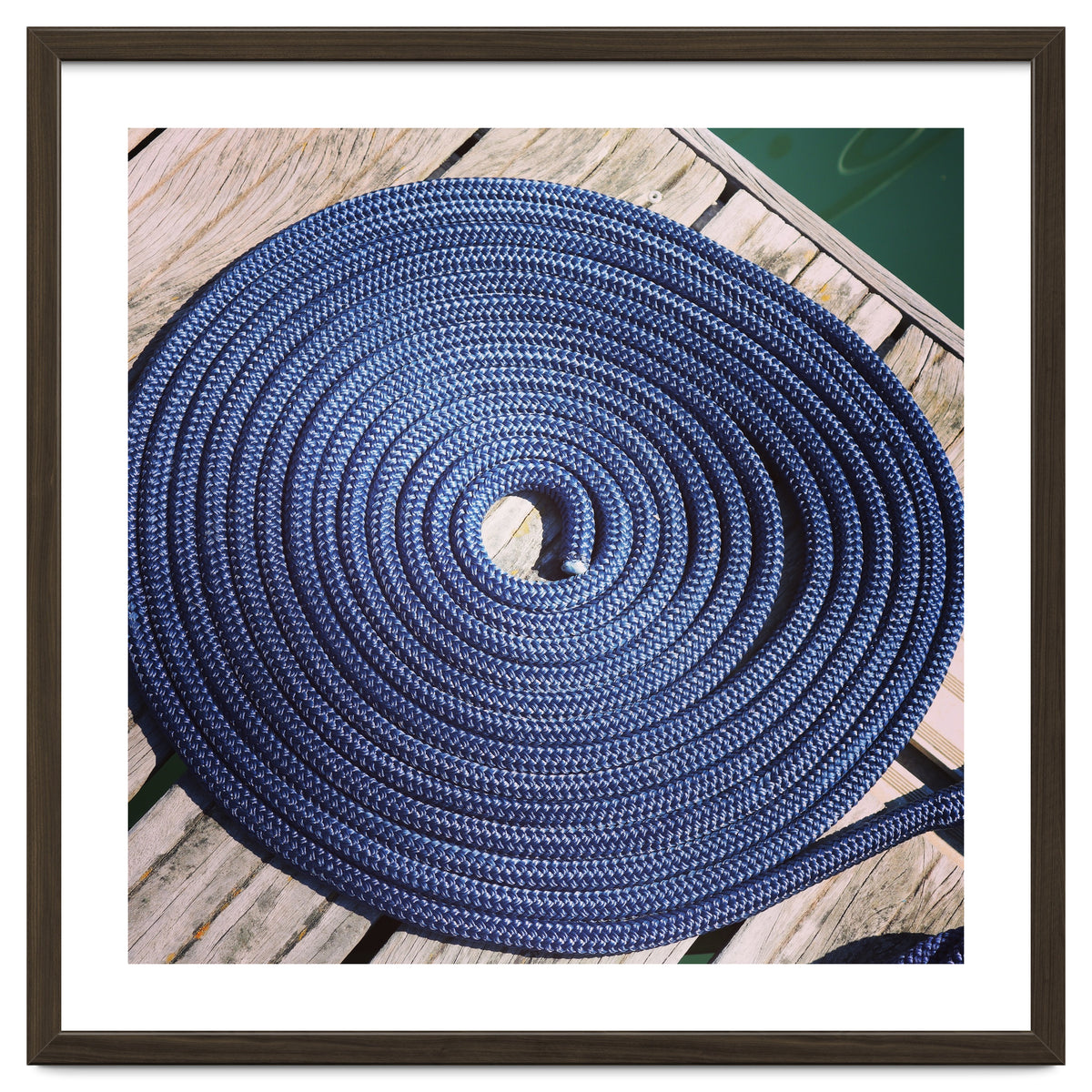Blue rope coil