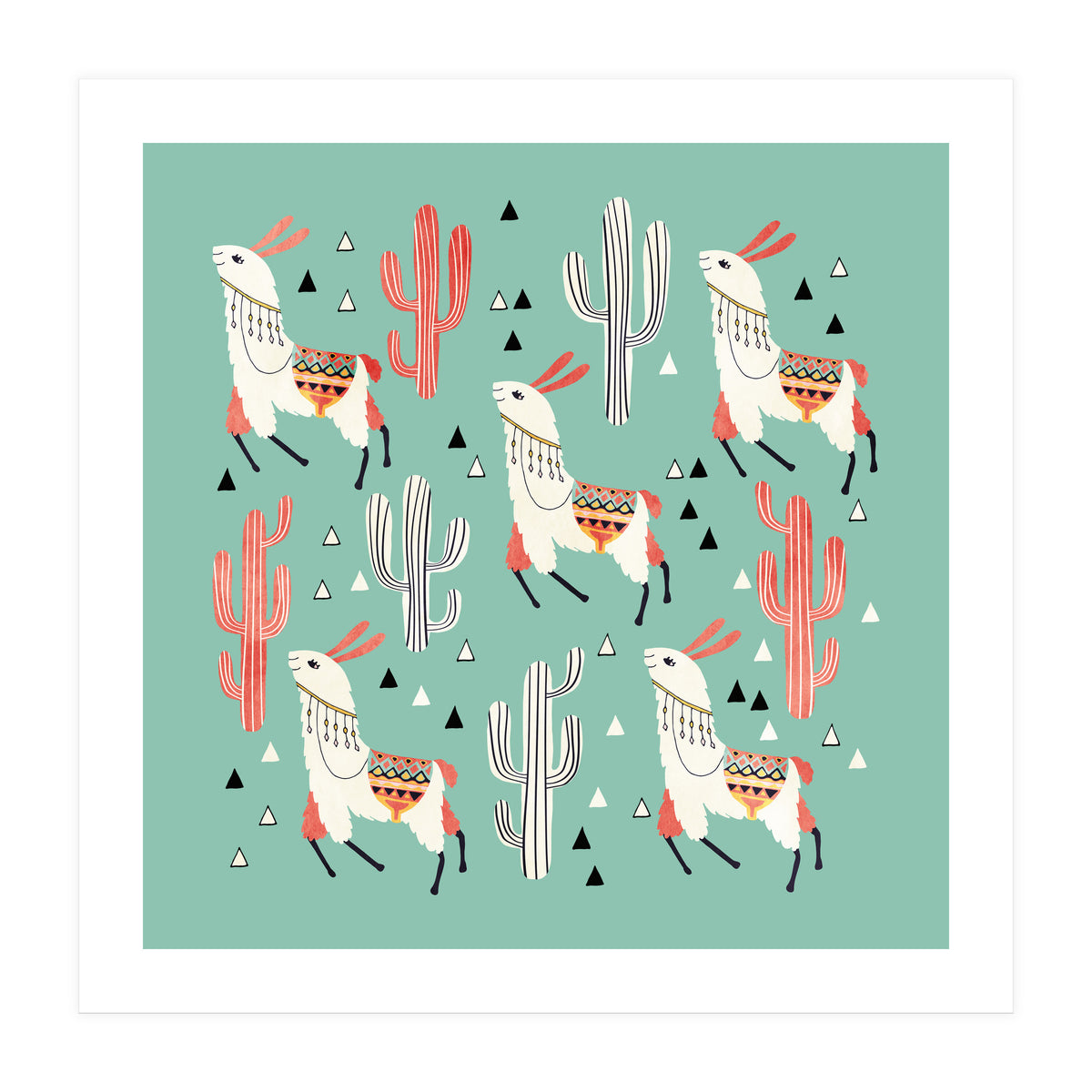 Llama In Green Desert (Print Only)