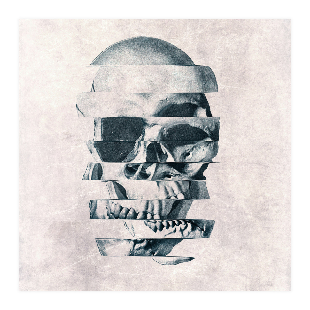 Glitch Skull Mono (Print Only)