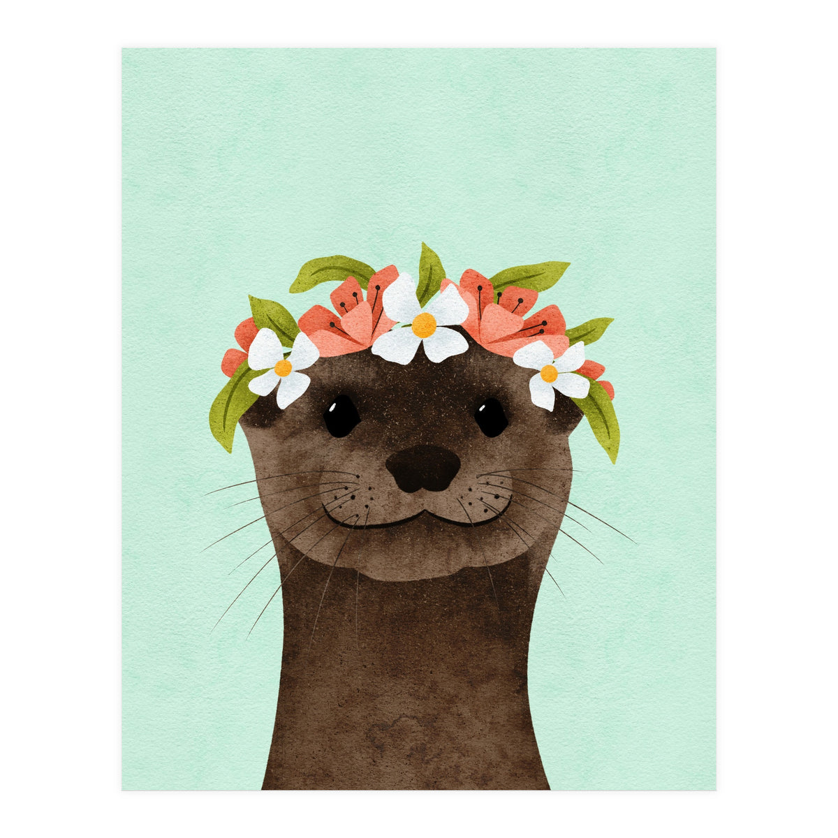 Floral Otter (Print Only)