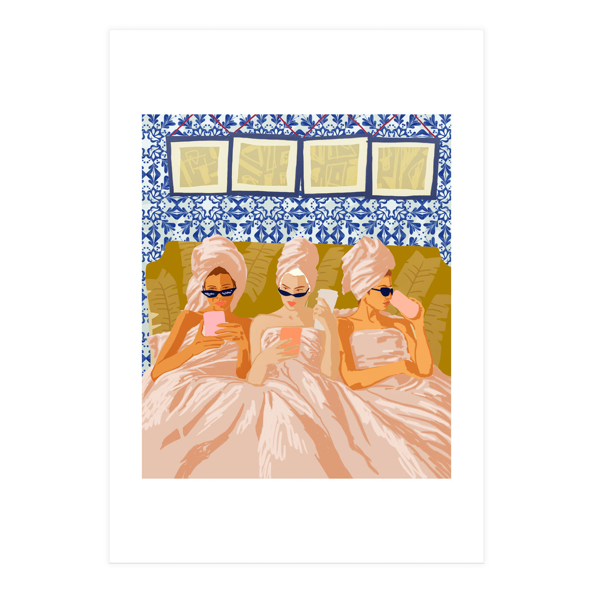 Ladies-Only Club | Girl Talk Slumber Party BFF | Bohemian Feminism Independent Moroccan Women (Print Only)
