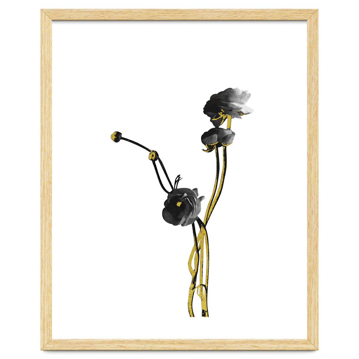 Flower Minimal Black And Gold 04