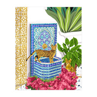 Royal Bengal Cats | Palace Pets & Architecture Building | Exotic Travel Urban Jungle Terrazzo Tiles (Print Only)