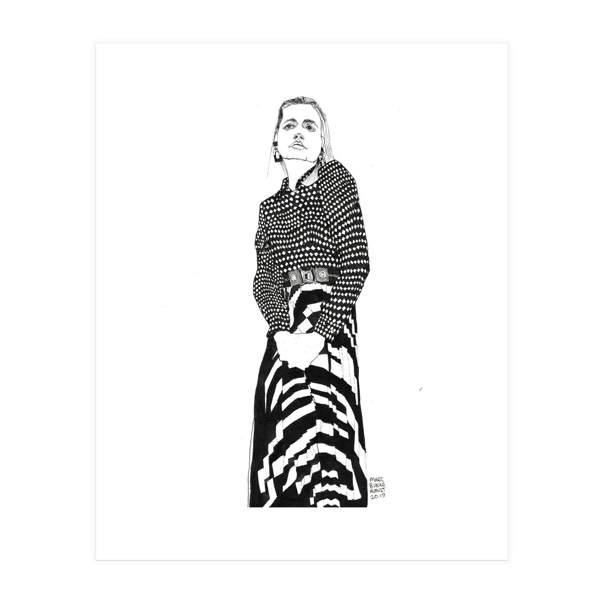Untitled #40 - Woman in striped skirt (Print Only)