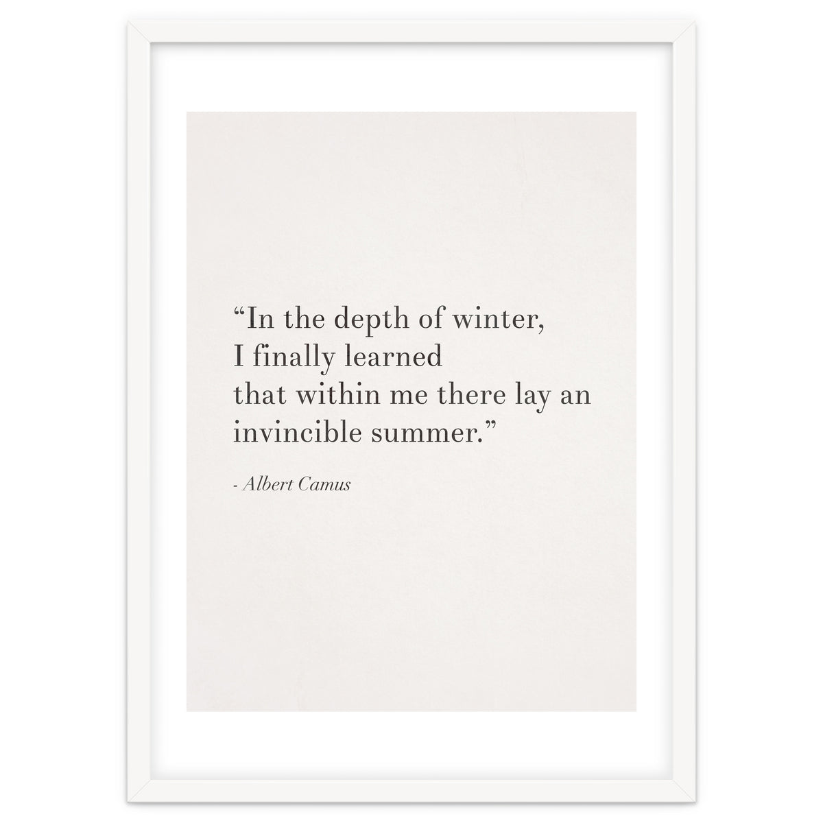 An Invincible Summer By Camus, White