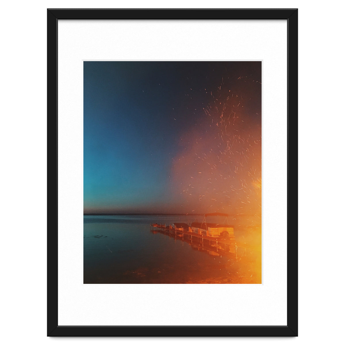 Firelight by the dock