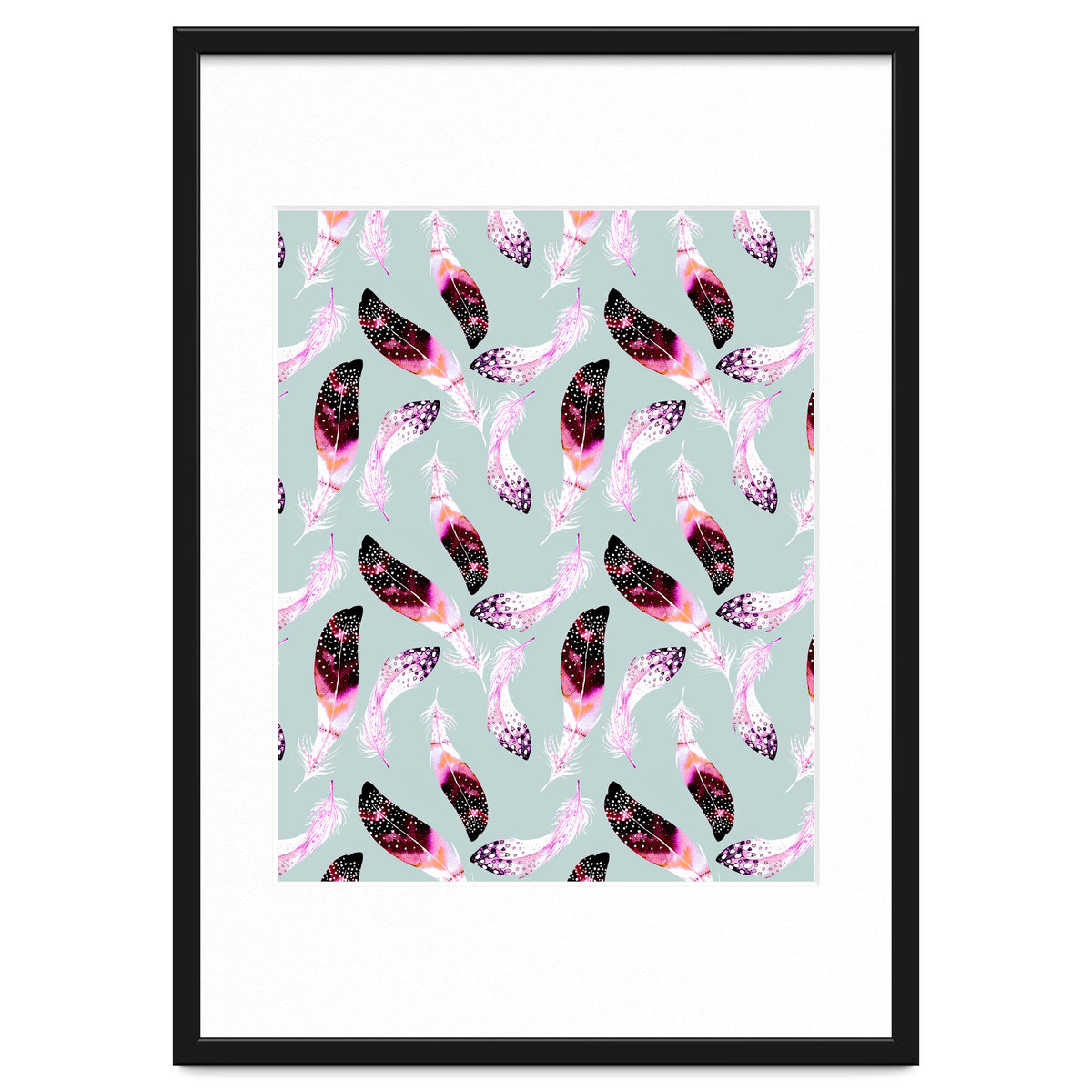 Bohemian pattern of feathers