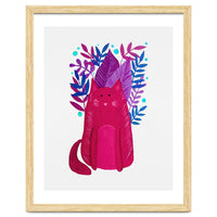 Cute magenta cat with branches
