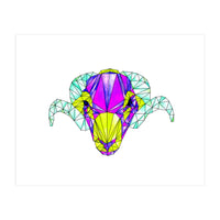 Colourful Geometric Swaledale Sheep Tup with Black Lines (Print Only)