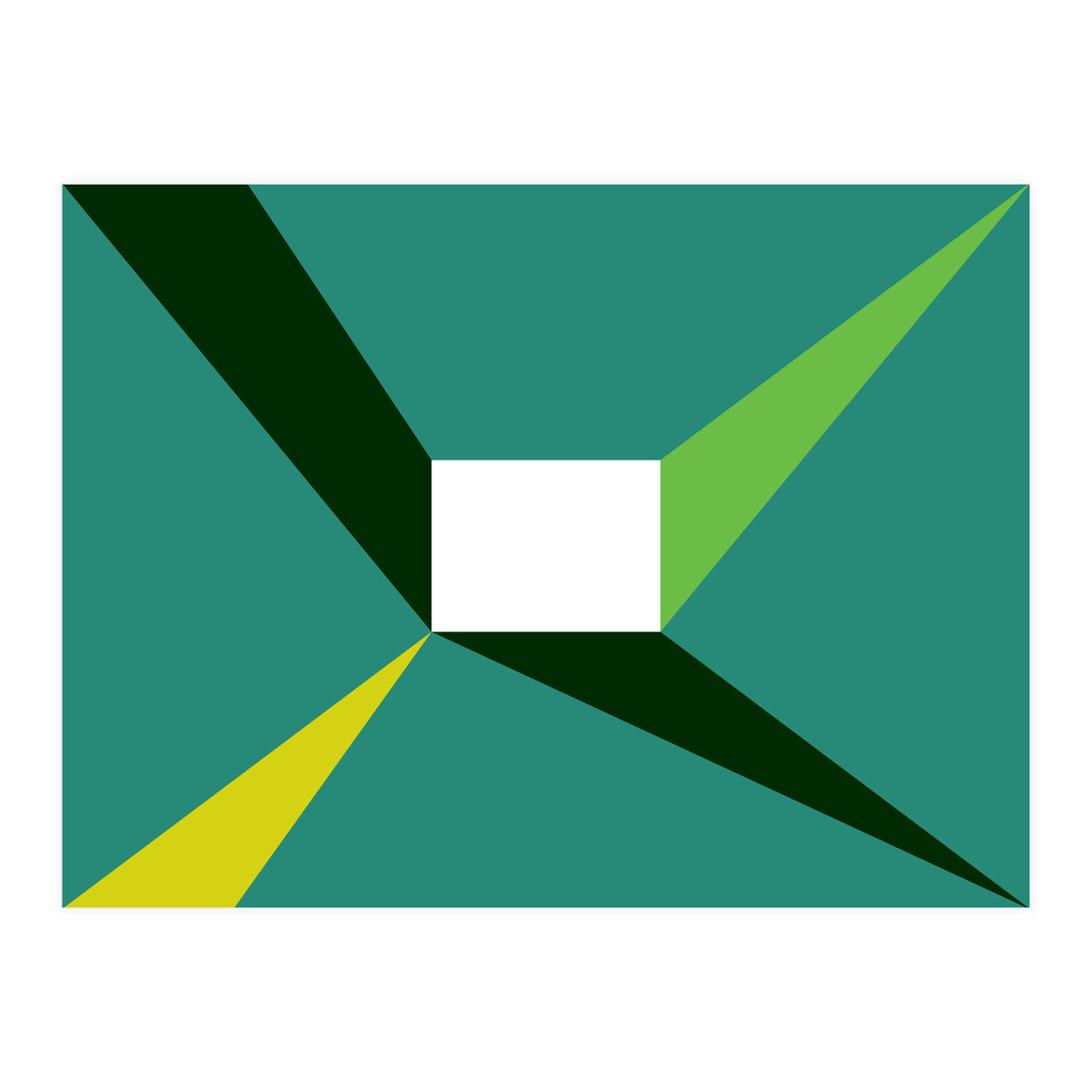 Geometric Shapes No. 27 - green, yellow & lime (Print Only)