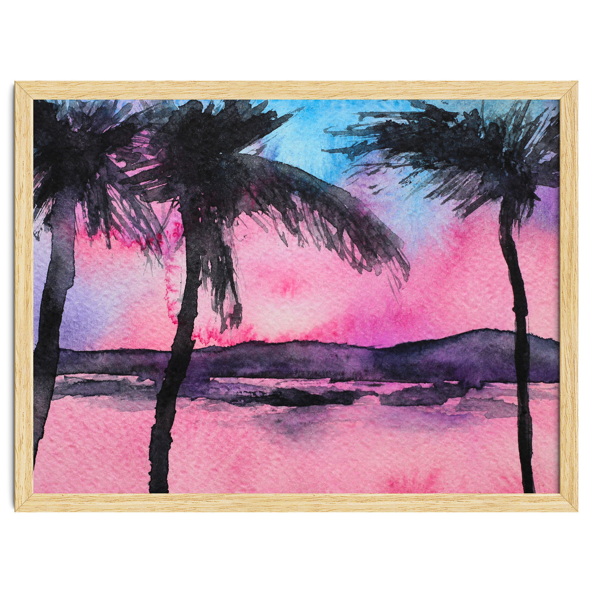 Tropical sunset || watercolor