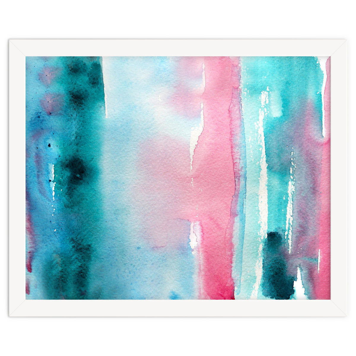 Turquoise love || abstract watercolor