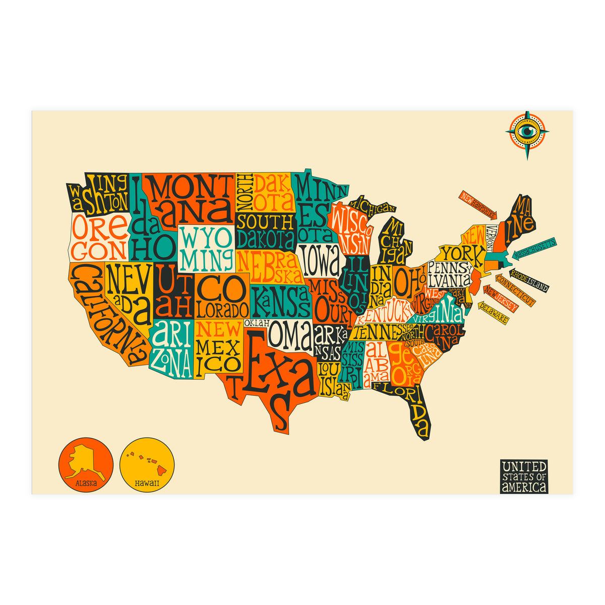 UNITED STATES MAP (Print Only)