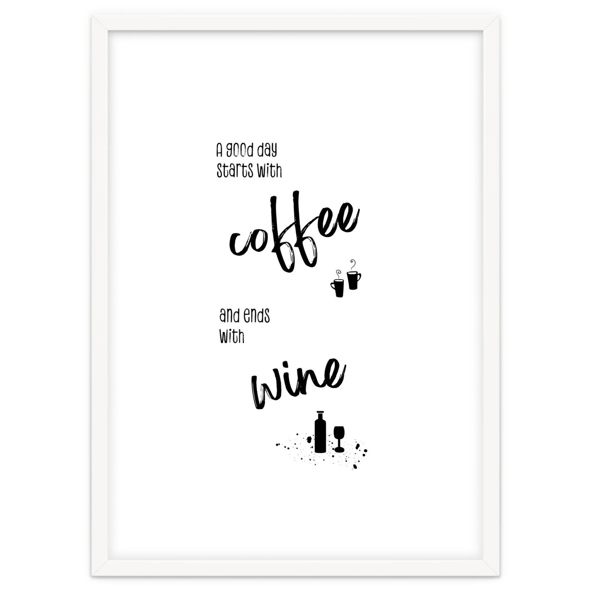 A good day starts with coffee and ends with wine