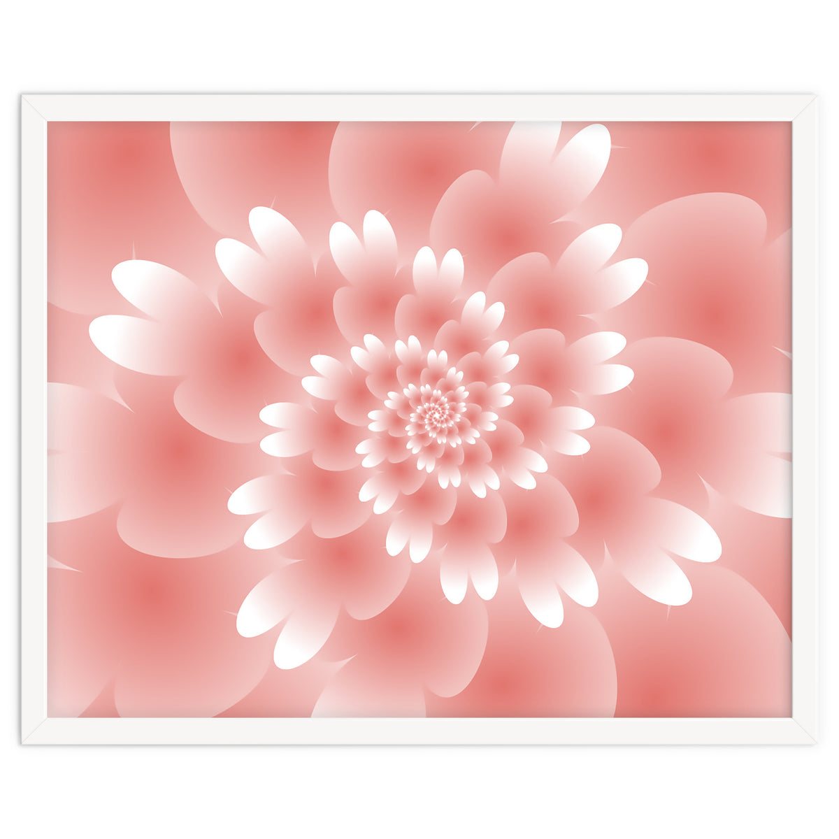 Abstract Orange Spiral Feather 3D ART