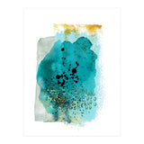 Abstract watercolour turquoise and gold (Print Only) thumbnail