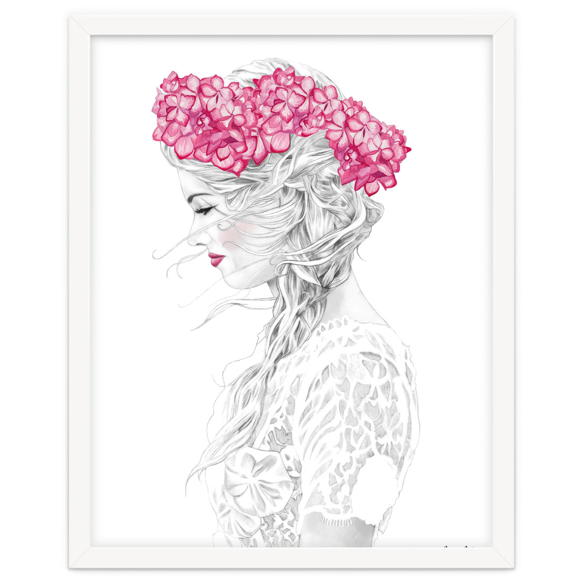 Pink Hydrangea Girl