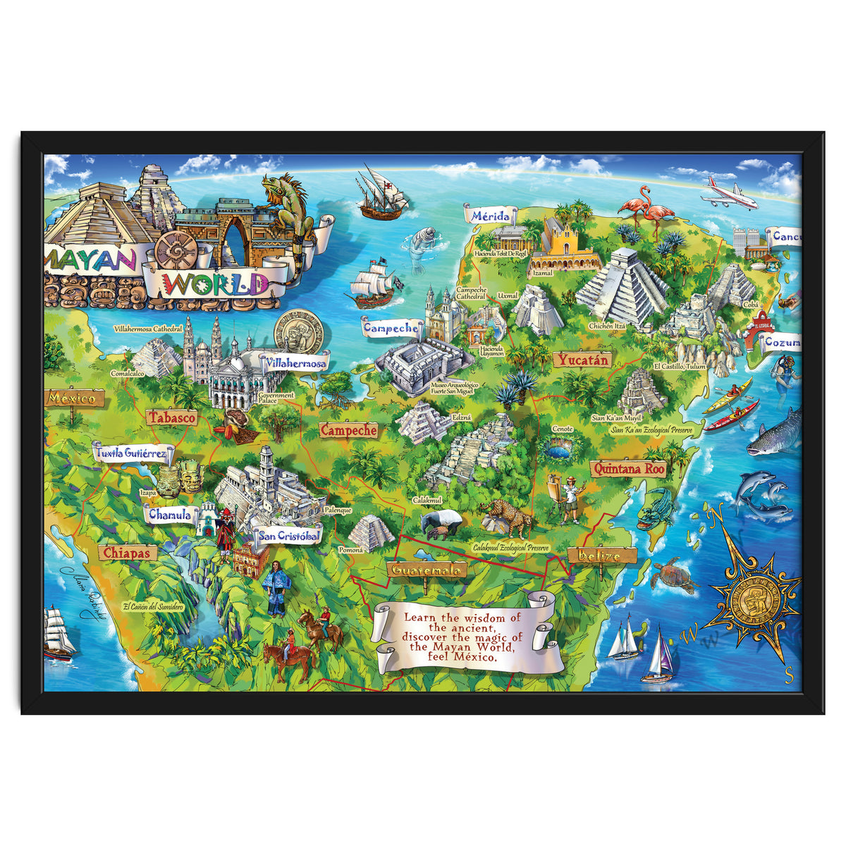 Yucatan Map Illustration