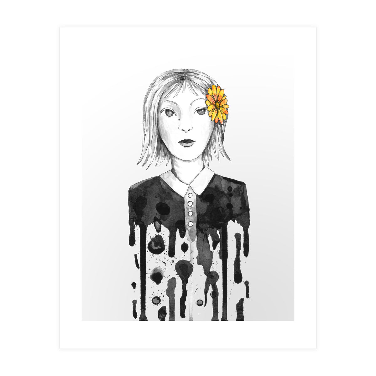 Flower dripping girl  (Print Only)