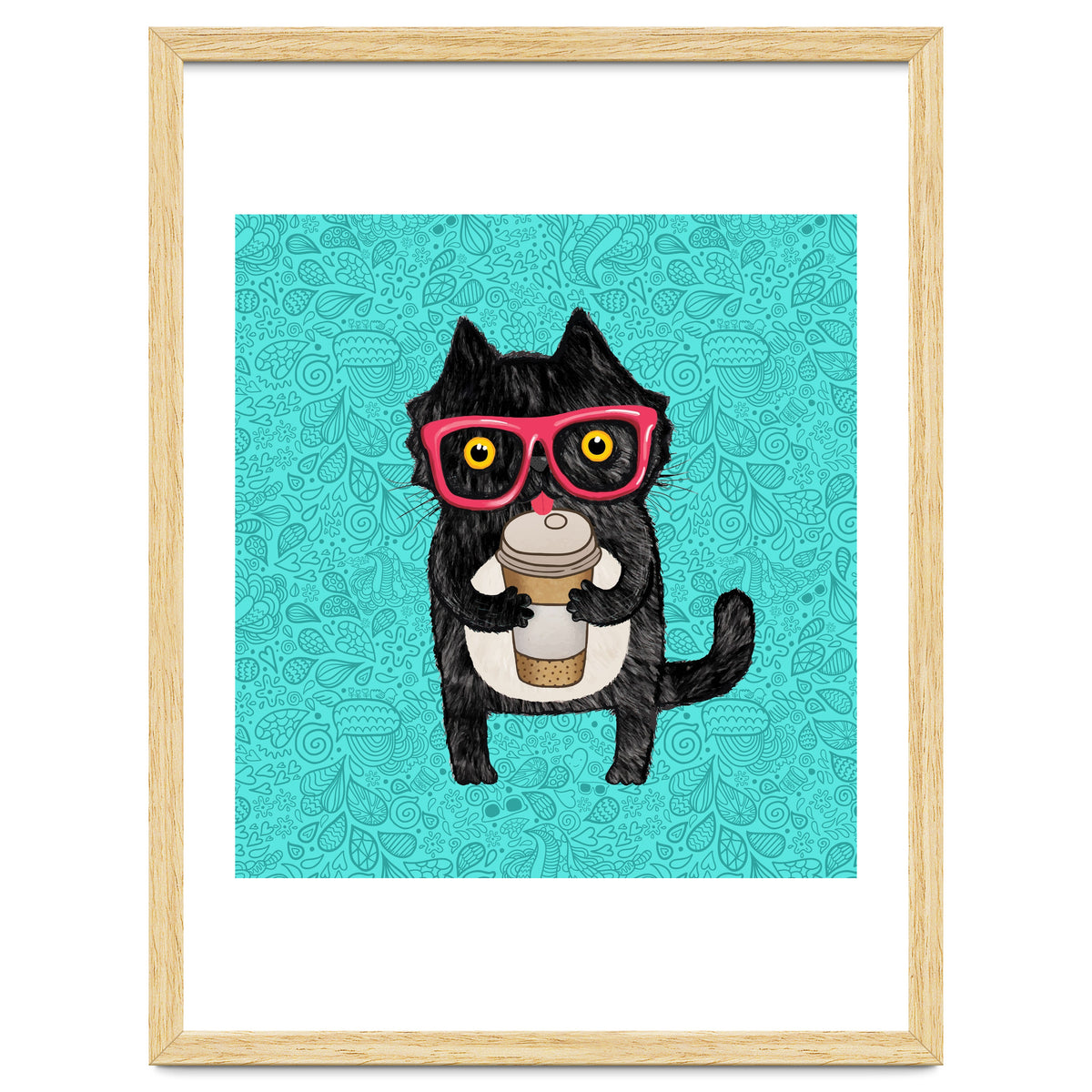 Cute Coffee cat and doodles