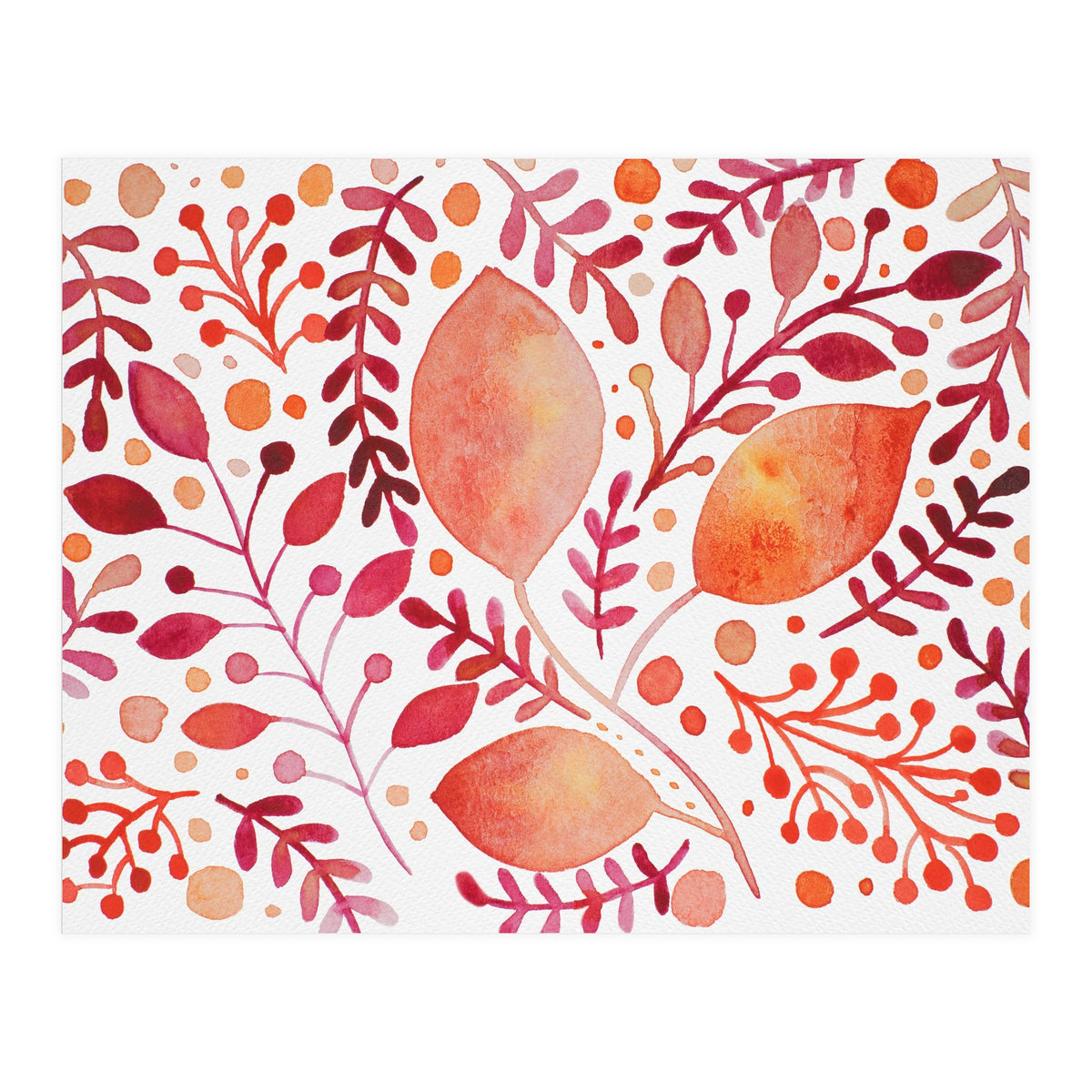Watercolor branches and leaves - autumn palette (Print Only)