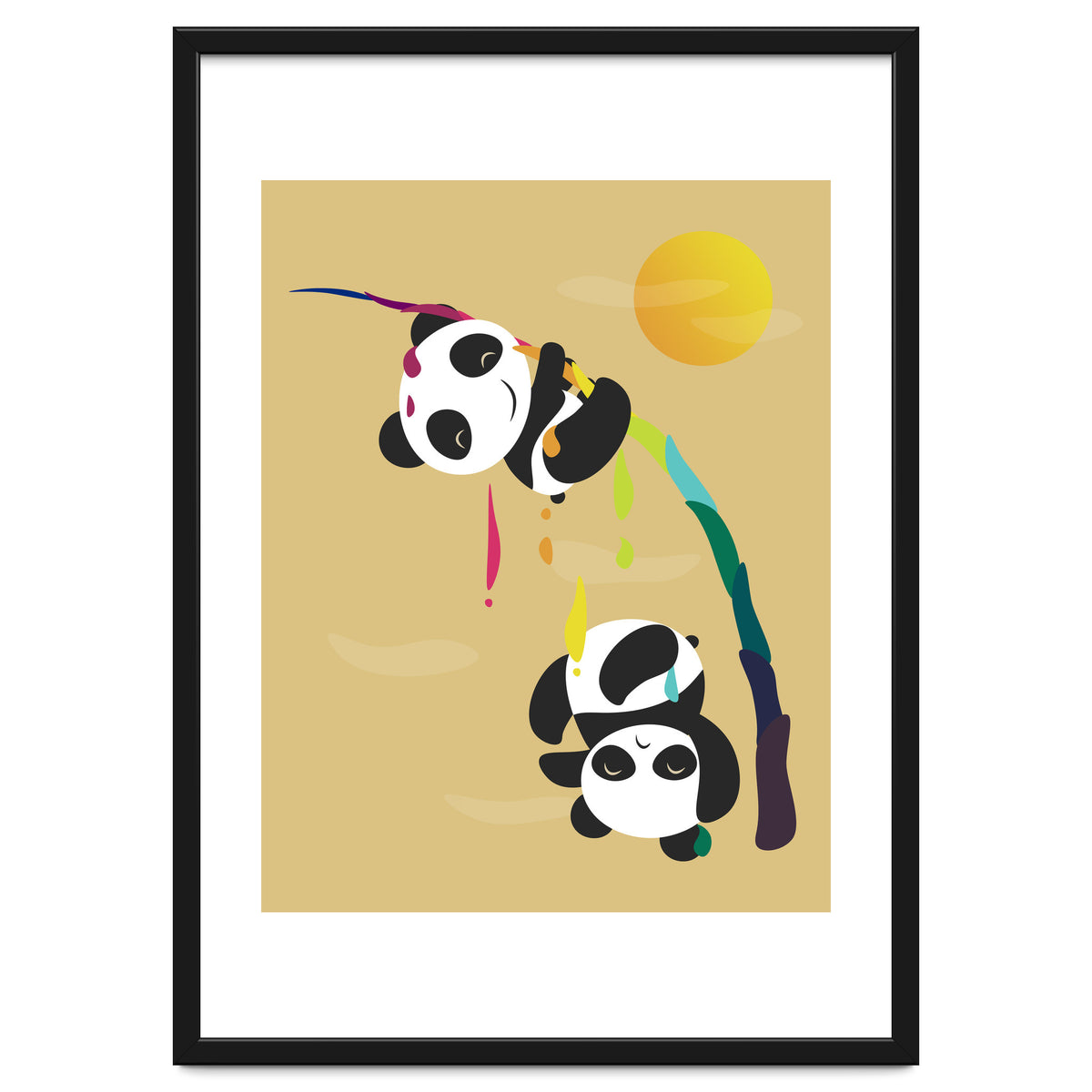 Pandas meet a strange rainbow