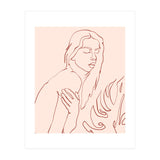 Lueur, Tropical Nude Modern Bohemian Woman Line Art, Minimal Scandinavian Sketch Blush Drawing (Print Only) thumbnail