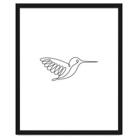 One Line Art Hummingbird