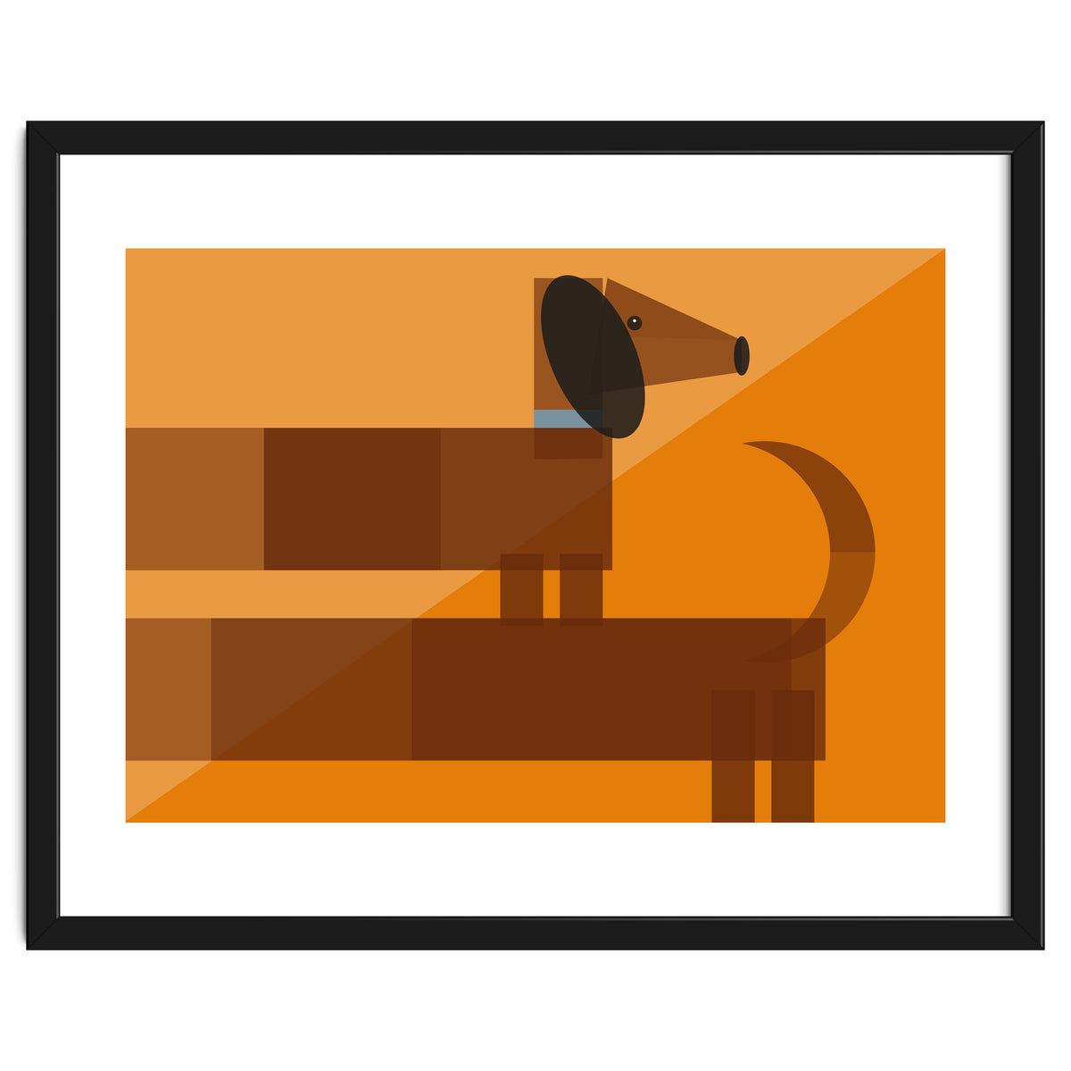 Mid Century Geometric Sausage Dog Dachshund