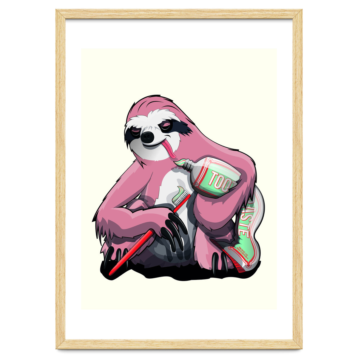 Sloth Brushing Teeth, Funny Bathroom Humour