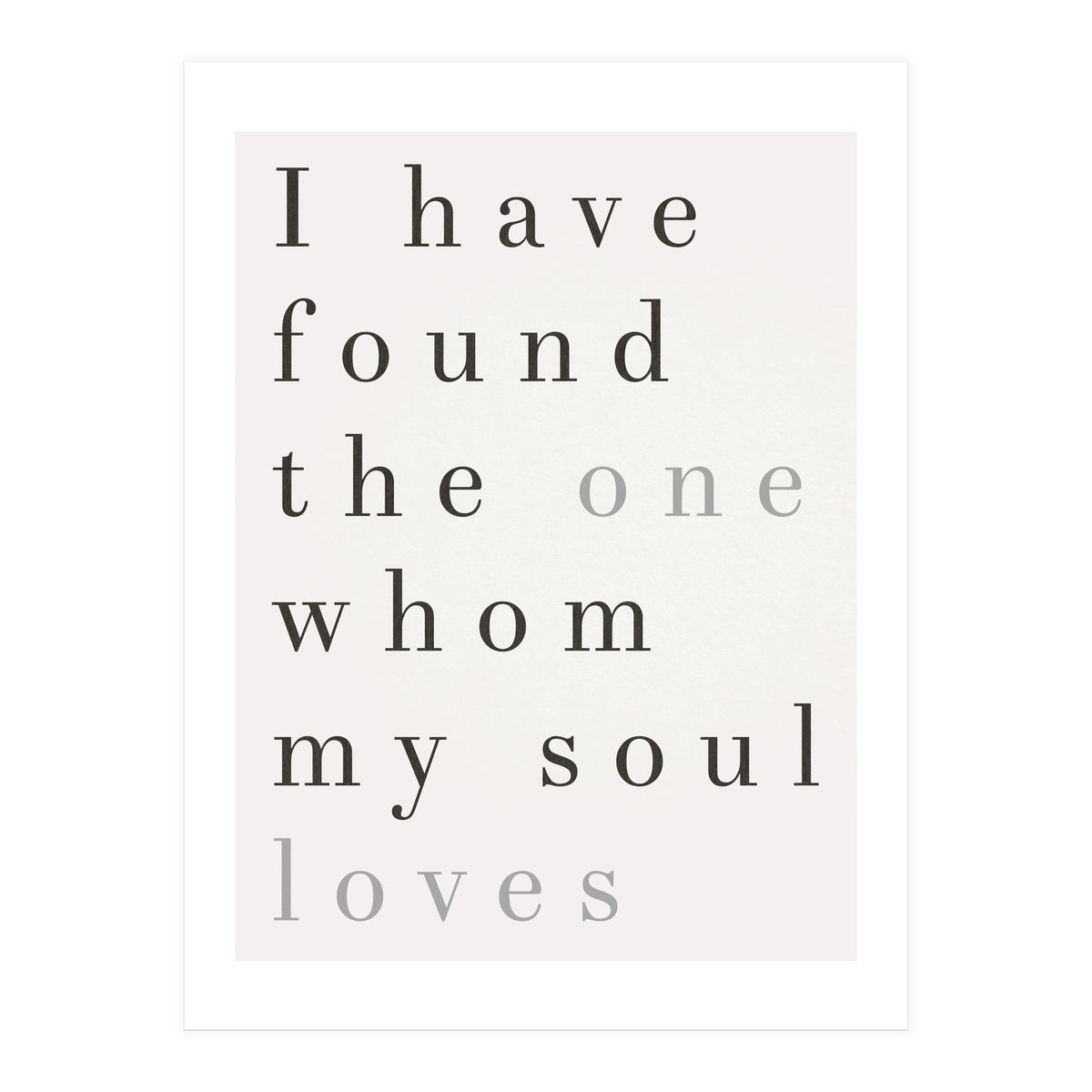 The One My Soul Loves, White (Print Only)