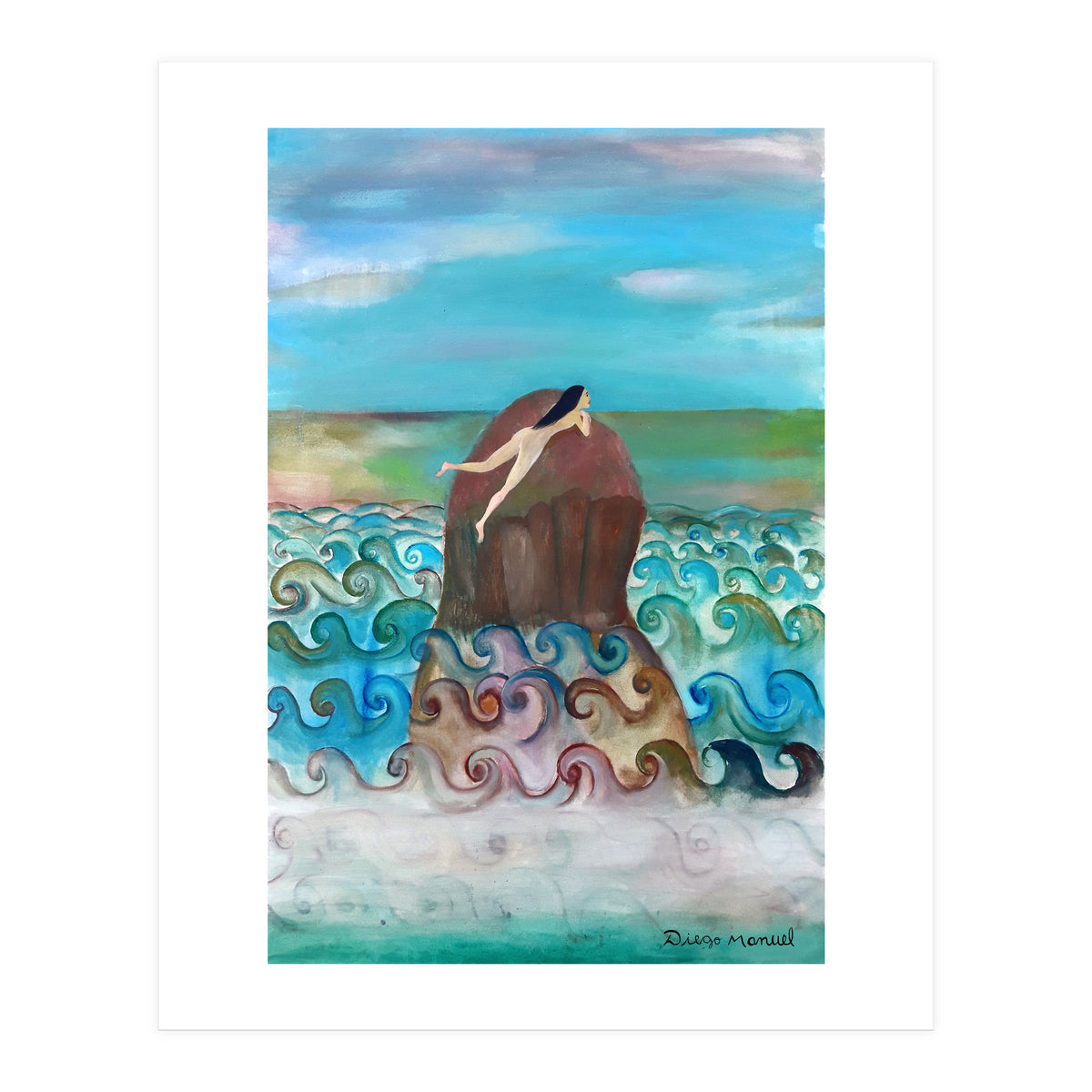 Chica Tomando Sol (Print Only)