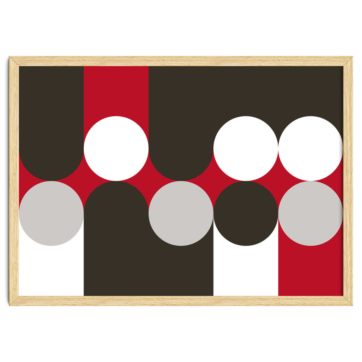 Geometric Shapes No. 33 - brown, red & white