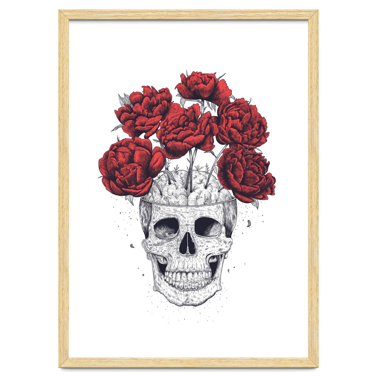 Skull With Peonies