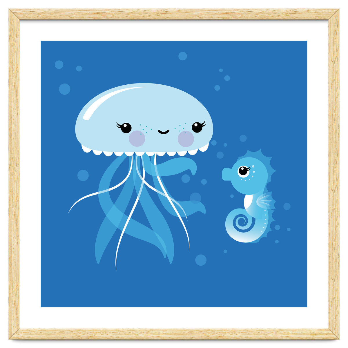 Best Friends Kawaii Jellyfish And Seahorse