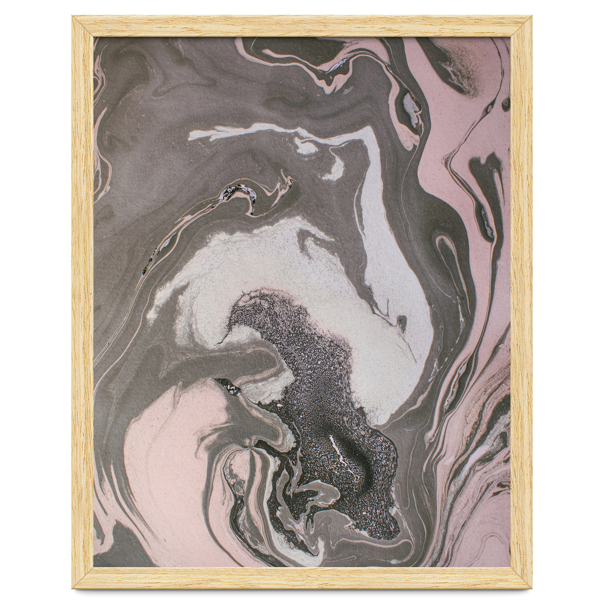 Pink and gray marbled paper