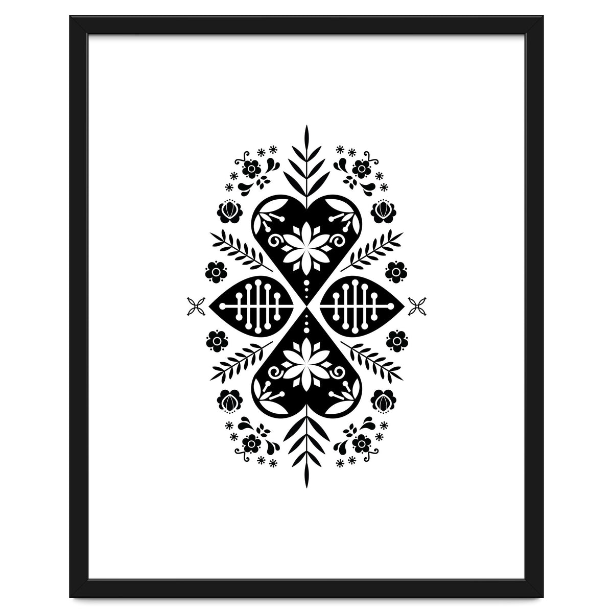 Scandinavian Folk Pattern Monochrome