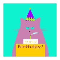 Birthday Lilac Cat  (Print Only)