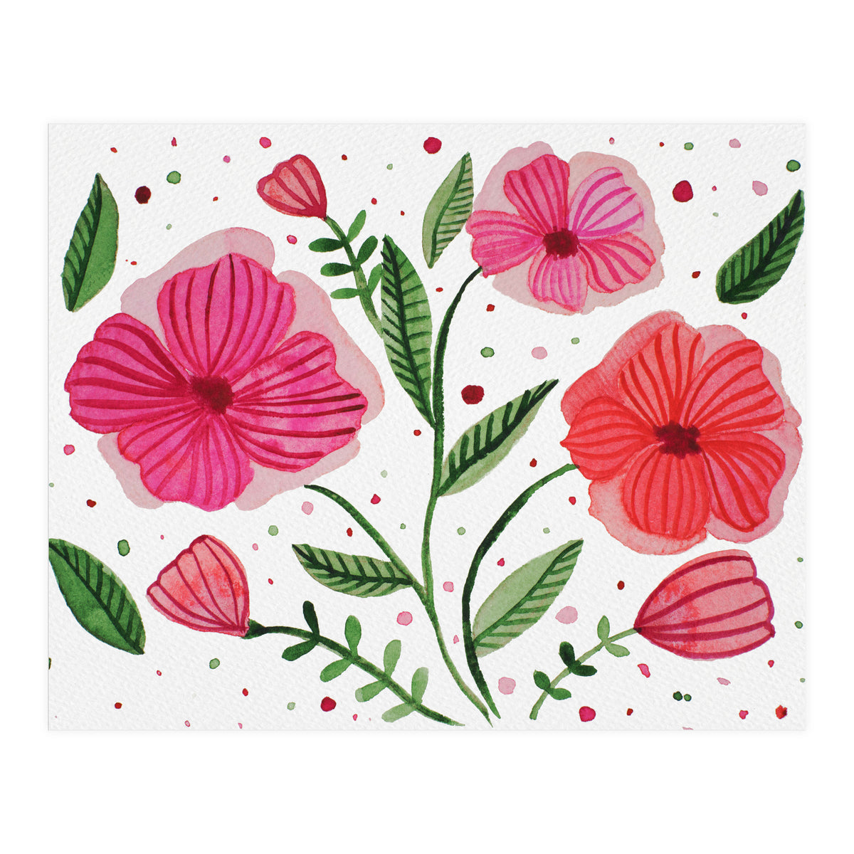 Cute whimsical floral illustration (Print Only)