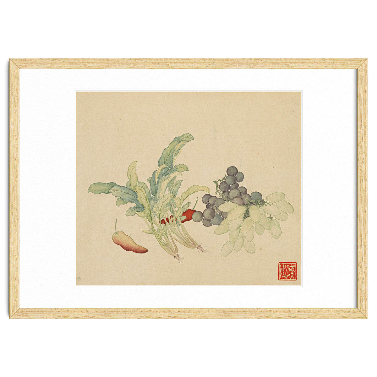 Wang Chengyu ~ Flowers And Vegetables, Vegetables, Fruits, Peppers, Millet Hot, Grapes, Spinach