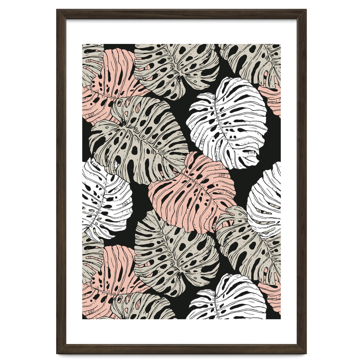 Monstera in the darkness of the jungle