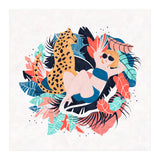 Yellow Hair Tropical Girl With Cheetah (Print Only) thumbnail