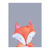 Woodland Fox On Grey (Print Only) thumbnail