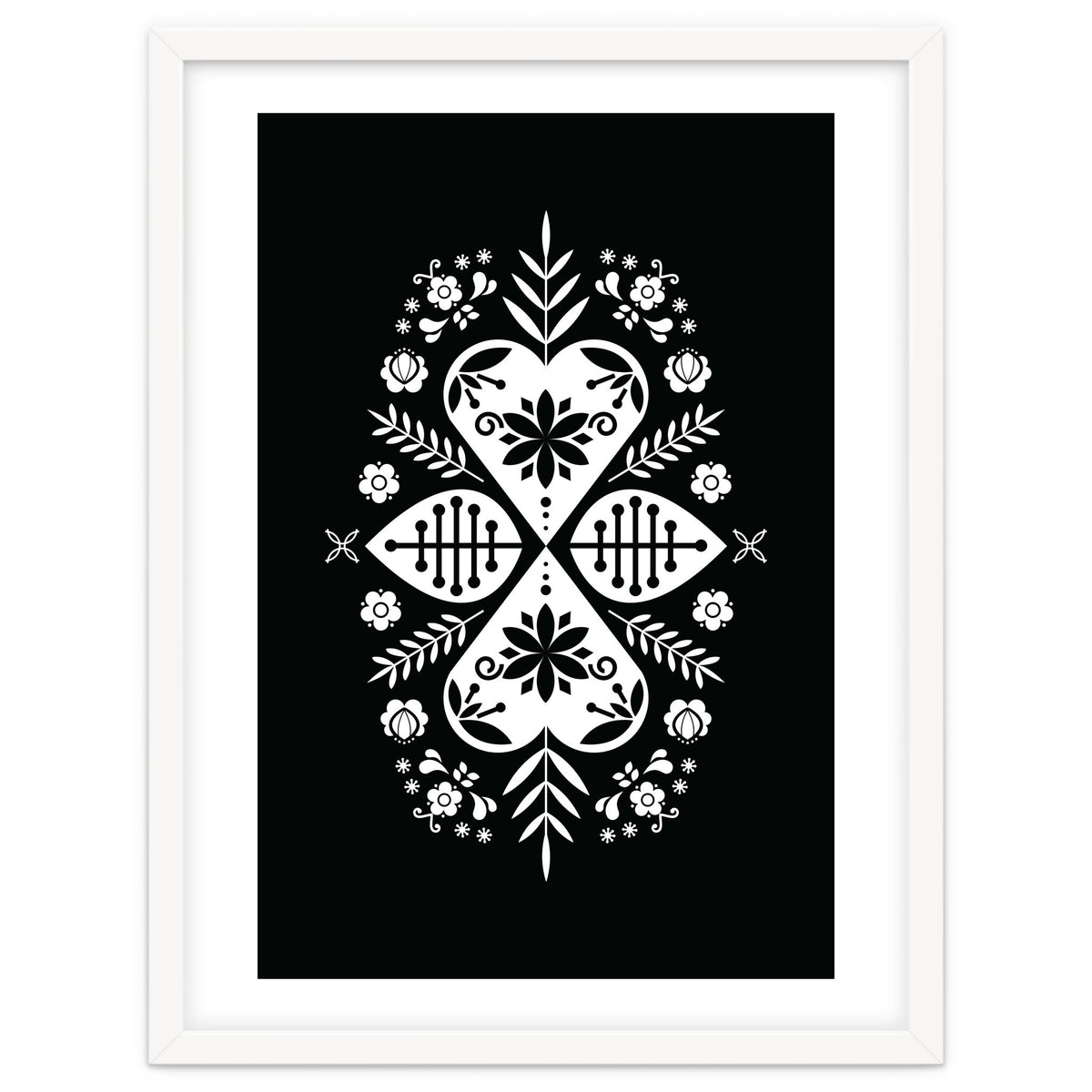 Scandinavian Folk Pattern Monochrome 01
