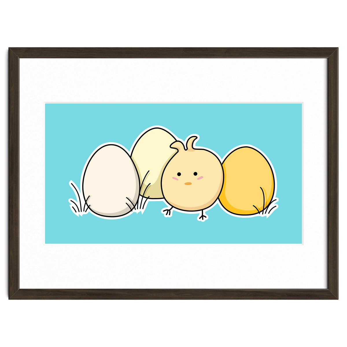 Kawaii Cute Chick And Eggs
