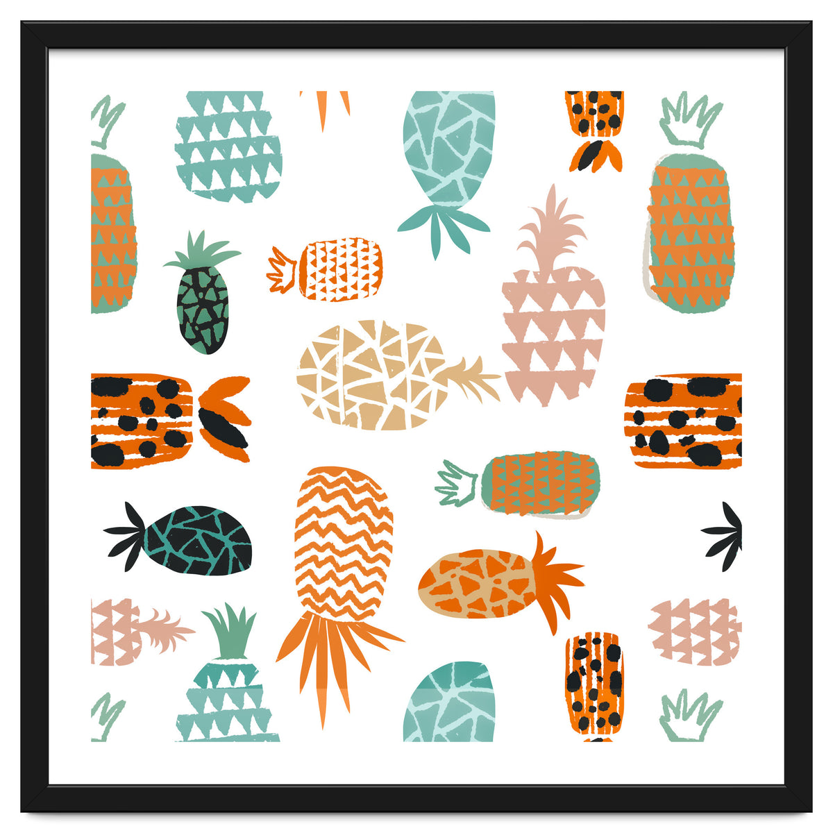 Crazy Pineapples Art Print